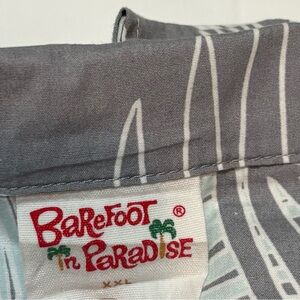 Barefoot Dreams Grey and White Striped Casual Button-Down Shirt